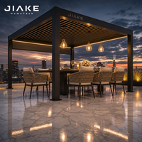 Pergola en aluminium Jiake 6063-T5 avec toit à lames motorisées pour usage extérieur, sur les toits, dans les hôtels, les patios, les pavillons et les jardins