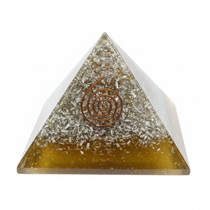 Pirámide de orgón de ópalo de cuarzo amarillo, generador de energía curativa, pirámide para protección Emf - Product Image 1