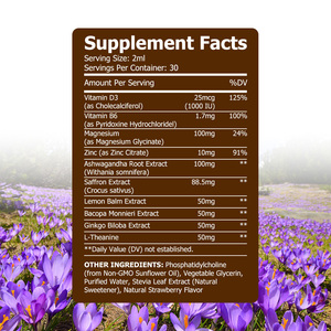 Extrait de Safran Liposomal en Gouttes Liquides Marque Blanche Vitamine D3 Système Immunitaire et Nerveux Apaisement Naturel Facile à Transporter - Product Image 2