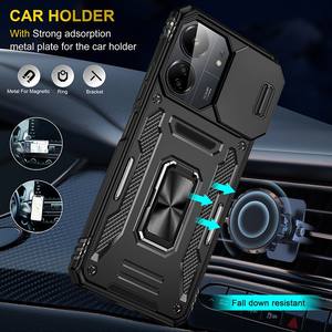 Funda para <span class=keywords><strong>Xiaomi</strong></span> <span class=keywords><strong>Redmi</strong></span> 13C 12 9A 9C A1 + / 12 Pro 11T Pro Slide Camera Ring Stand Armor Protección anticaída Kickstand Cover - Product Image 5