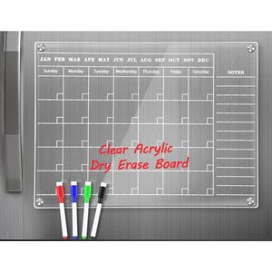 Calendario de pizarra de borrado en seco magnético para nevera acrílica al por mayor, calendario semanal magnético acrílico para nevera - Product Image 1