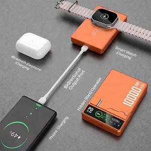 <span class=keywords><strong>Batterie</strong></span> externe magnétique sans fil 10000 mAh avec support, affichage numérique, charge rapide et format mince pour téléphone, montre, écouteurs – Essentiels de voyage - Product Image 4