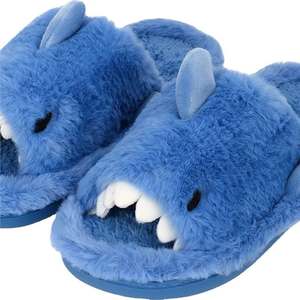 Factory wholesale at low price cute cartoon shark indoor plush <b>slippers</b> for <b>men</b>, anti-slip <b>open</b>-<b>toe</b> EVA winter massage <b>slippers</b> - Product Image 5