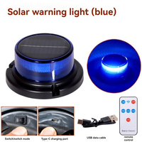 Luz de Advertencia Solar de Alta Luminosidad de 2W, Protección IP65, Batería de Larga Duración, Carcasa de PC Resistente al Polvo, Luz Estroboscópica Ámbar, Roja, Azul, Verde