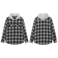 Camisas de Franela a Cuadros con Capucha, Estilo Vintage, Casuales, Unisex, Personalizadas KingSen, Tejido Bordado, Ecológico y Transpirable
