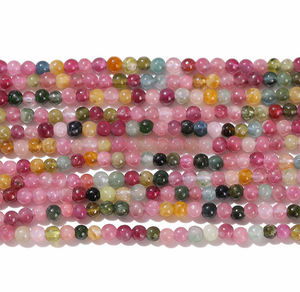 3mm cristal naturel sept couleurs tourmaline perles lâches bonbons tourmaline perles rondes DIY accessoire - Product Image 2