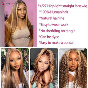 شعر مستعار طبيعي ماليزي أصلي بدون لاصق Hd من الشعر البني الملون أومبير 30 بوصة شعر بشري بدانتيل أمامي شعر مستعار بشري - Product Image 6