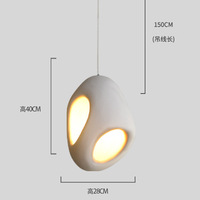 Wabi-sabi Style moderne ovale E27 suspension créative barre pendentif hôtel chambre cuisine îlot Table à manger éclairage de chevet