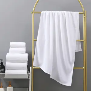 Atacado luxo 5 estrelas hotel spa 100% algodão personalizado branco terry mão rosto hotel toalha de banho