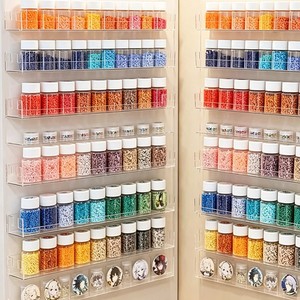 Perler Bead Storage Box Wall Mounted Transparent <b>Large</b> Capacity Bottle For Organizing Beads Display Rack - Product Image 1