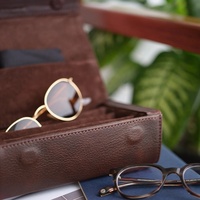 Boîte de lunettes de soleil populaires chaudes organisateur de lunettes Anti-pression à la main étui à lunettes personnalisé en cuir PU de qualité supérieure
