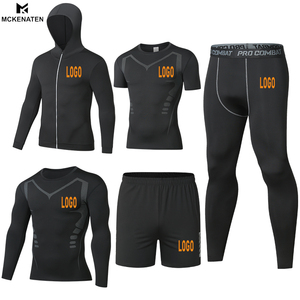 Magliette a Compressione da <span class=keywords><strong>Uomo</strong></span> per Fitness e Sport, Traspiranti e ad Asciugatura Rapida, con Logo e Collo Rotondo - Product Image 4