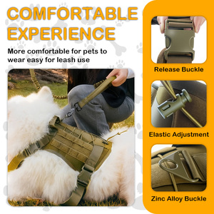 Harness Taktis Heavy Duty untuk Hewan Peliharaan dengan Pegangan, Rompi Anti Tarik, Rompi Anjing yang Dapat Disesuaikan untuk Pelatihan, Berburu, dan Berjalan - Product Image 5