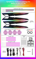 Kit d'éclairage d'ambiance intérieur LED Symphony 256 couleurs pour BMW X5 X6 F15 F16 2015-2019, accessoires de décoration