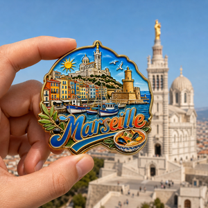 Aimants de réfrigérateur personnalisés avec logo 3D en métal, souvenirs de voyage personnalisés de <span class=keywords><strong>la</strong></span> <span class=keywords><strong>ville</strong></span> de <span class=keywords><strong>Marseille</strong></span>, France - Product Image 2