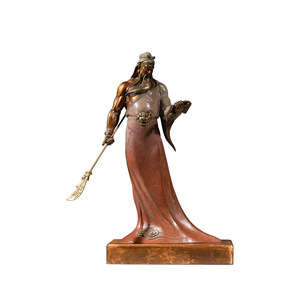 Figura de cobre de Guan Yu, hecho a mano, Dios de la guerra y la riqueza, adorno para sala de estar, regalo de Año Nuevo Chino - Product Image 1