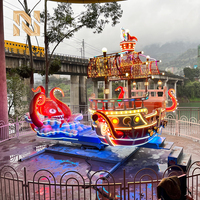 Manège Bateau Volant Extérieur en Fibre de Verre et Acier, Modèle Monstre Marin, pour Parcs d'Attractions, Fêtes Foraines et Carnavals, Thème Bateau Pirate, Nova Rides