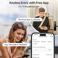 Serrures intelligentes de sécurité avec poignée à empreinte digitale, mot de passe, RFID, Tuya WiFi, Alexa, application TTlock, cylindre à mortaise 5050, serrure intelligente pour porte en bois