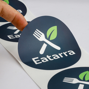 Service d'impression d'étiquettes personnalisées pour emballages alimentaires à <span class=keywords><strong>emporter</strong></span>, autocollants ronds imperméables avec logo pour emballages de plats à <span class=keywords><strong>emporter</strong></span> des restaurants - Product Image 4