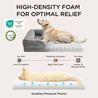 Vente en gros de lits pour chiens classiques confortables personnalisés, lit orthopédique en mousse pour chiens et chats avec housse amovible et lavable