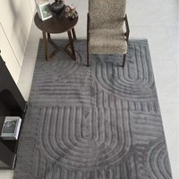 Tapis de chevet classique fait main en polyester écologique, minimaliste et à couverture intégrale, pour chambre à coucher, salon et table basse