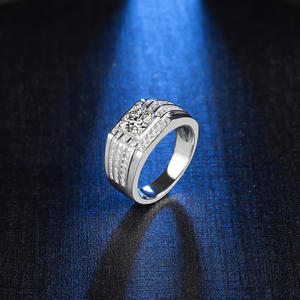 <span class=keywords><strong>Dimo</strong></span> Bague de fiançailles en moissanite de classe D 1 carat pour homme en argent sterling S925 avec motif de pierre classique Bijoux classiques - Product Image 6