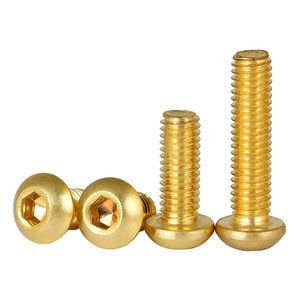 Vis de machine à tête cylindrique à six pans creux, à embase hexagonale, en laiton, bronze, cuivre, zingué, M2, M2.5, M3, H59, H62 - Product Image 3