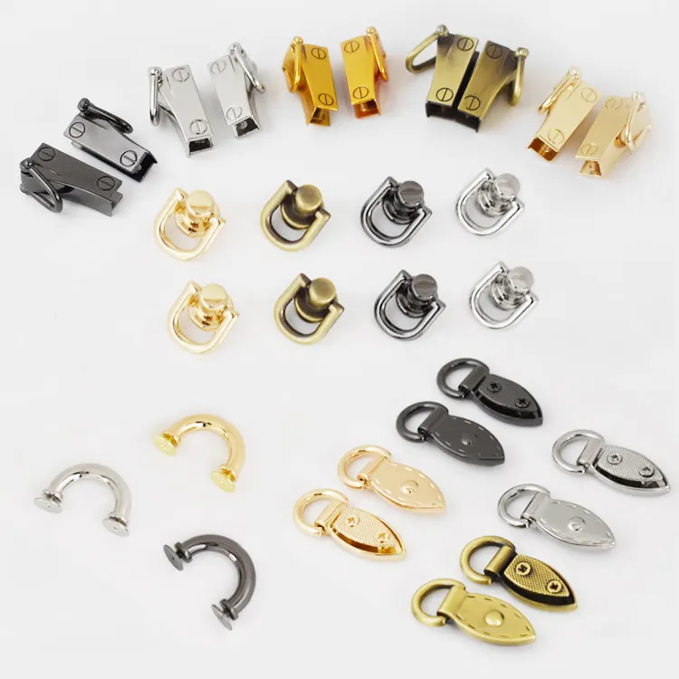 Wholesale Arch Ring Bag Hardware Accessories Metal Bag Chain Strap Connectors Custom Handbags Side Clip Clasp Buckles With Screw