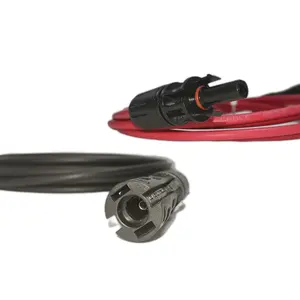 Kabel ekstensi surya DC 1500V 30A IP68 MC4 konektor 4mm2 satu set merah dan hitam 1 meter untuk sistem fotovoltaik surya