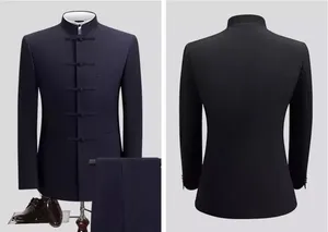 <span class=keywords><strong>Giacca</strong></span> da <span class=keywords><strong>smoking</strong></span> elegante da <span class=keywords><strong>uomo</strong></span> su misura XS-6XL, vestibilità slim, con colletto alla coreana e bottoni mandarino, chiusura monopetto, con pantaloni abbinati - Product Image 4