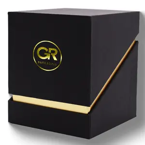Grosir kemasan Premium mewah kotak stoples lilin hadiah desain kustom Logo kertas kaku kotak kemasan lilin