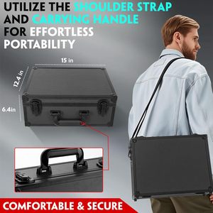 Boîte de rangement pour cartes gradées, étui de transport pour cartes à collectionner, boîtes porte-cartes de sport rigides noires à 6 rangées - Product Image 6