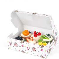 Boîtes à donuts personnalisées avec logo, avec séparateurs, 6 sections, contenants alimentaires pour biscuits, pâtisserie, boîtes en papier pour donuts, gâteaux, macarons, emballages