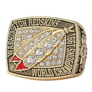 1991 NFL Washington <span class=keywords><strong>Redskins</strong></span> Championship Ring Casual/Hip-Hop 18K Plating Alloy Diamond Inlay Certified CMA Fashion Rings - Product Image 1
