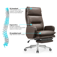 Chaise/chaise de bureau de direction en cuir Pu gestionnaire pivotant Boss chaise de bureau en cuir de bureau