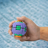 Balle anti-stress 3D Feeron LED : Jouet sensoriel portable à presser et tourner, avec grip texturé, anti-anxiété, gadget de bureau en PLA