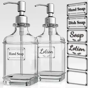 Hôtel nouvelle bouteille de désinfectant pour les mains en verre pompe de presse en acier inoxydable sous-embouteillage distributeur de savon bouteille de shampooing