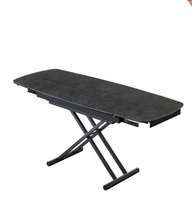 Table à manger en céramique rétractable moderne de luxe avec table en fer pliable Table élévatrice réglable extensible salle à manger