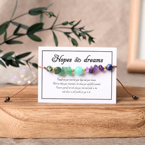 Vente en gros de bracelets artisanaux en cristaux naturels et pierres précieuses, avec carte, pour femmes, idéal comme cadeau - Product Image 4