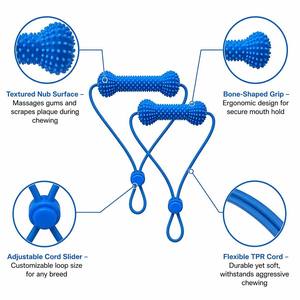 Jouet interactif couineur pour chien, léger, en caoutchouc thermoplastique en forme d'os de taille moyenne, pour jeu de rapport extérieur, renforce le lien entre animal et propriétaire - Product Image 6