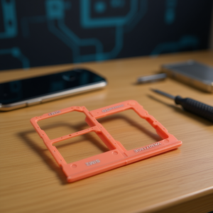 Vassoio porta SIM e scheda Micro SD di colore corallo per Samsung Galaxy A40 A405F, ricambio - Product Image 3