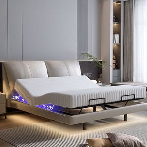 Cadre de lit électrique intelligent réglable en cuir luxueux et moderne |   Lit plateforme zéro gravité avec chargement USB |   Très résistant - Product Image 3