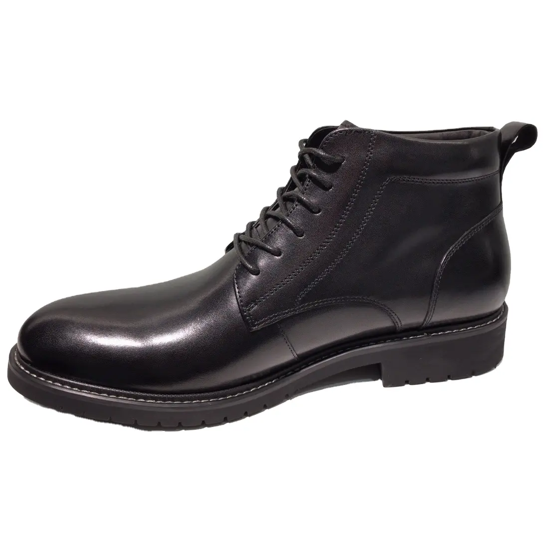 Bottes courtes décontractées en cuir véritable pour hommes, chaussures imperméables d'extérieur, bottines en dentelle, toutes saisons