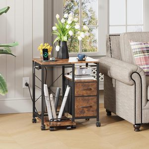 Nhà văn phòng Ổ cắm điện vải ngăn kéo lưu trữ Kệ cán Shredder Bảng Máy in đứng tủ - Product Image 6