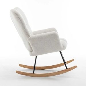 Nordic singolo agnello sedia a dondolo per casa soggiorno camera da letto balcone svago durevole poltrona per appartamento Hotel - Product Image 3