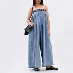 <span class=keywords><strong>Bustier</strong></span> personnalisé froncé manches bouffantes corps féminin élégant <span class=keywords><strong>Bustier</strong></span> ultra large jambe Silhouette femmes surdimensionné Denim <span class=keywords><strong>combinaison</strong></span> - Product Image 2