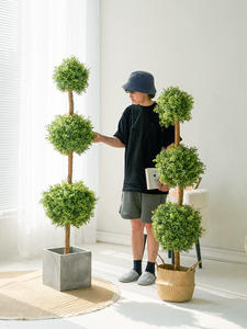 Planta Artificial <span class=keywords><strong>de</strong></span> Simulación, Flor Esférica <span class=keywords><strong>de</strong></span> Seda para Interiores, Adorno Creativo Grande para Sala <span class=keywords><strong>de</strong></span> Estar, Bonsái <span class=keywords><strong>de</strong></span> Milán, Árbol Artificial Decorativo - Product Image 1