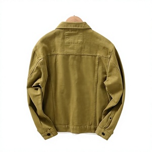 Chemise-veste décontractée pour homme en coton 100% respirant, vert olive, col mandarin, coupe classique, boutonnage simple, hiver - Product Image 2