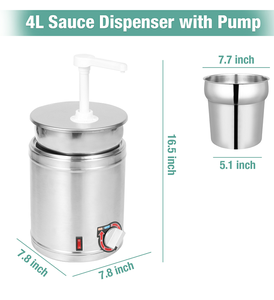 Dispensador de Salsas de Acero Inoxidable para Mesa, Dispensador de Ketchup, Calentador de Sirope, Dispensador de Salsas - Product Image 3