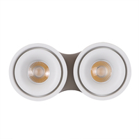 Plafonnier LED orientable à double tête réglable 3CCT, encastré ou en saillie